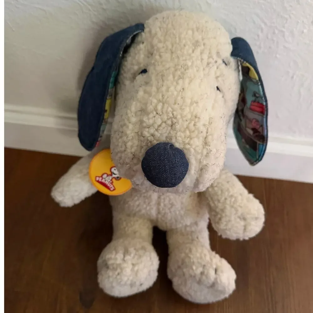 Hallmark Peanuts SNOOPY Plush Denim & Comic Strip EARS RARE NWT